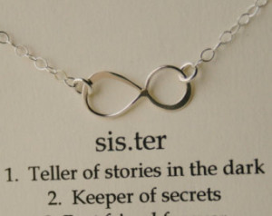 ... silver Infinity Necklace, Sisters are Forever, Best Friend Necklace