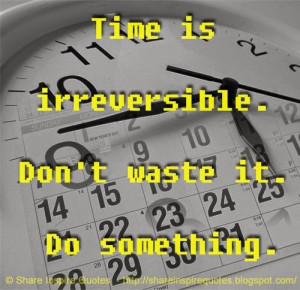 Time is irreversible. Don't waste it. Do something. Website - http ...