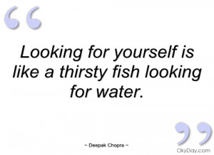looking for yourself is like a thirsty deepak chopra