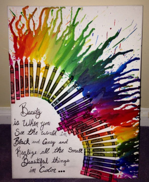 Melting crayon heart with a quote