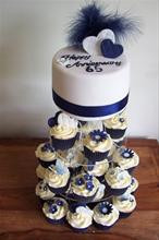 65th Wedding Anniversary Sapphire blue cake and cupcakes by buttercups ...