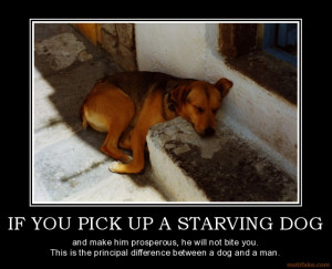 IF YOU PICK UP A STARVING DOG - and make him prosperous, he will not ...