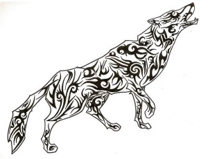 Tribal Wolf With Wings Drawing Wolf and wings of dragon pup 2