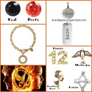 with some of these charms. A pice of coal, Peeta's favorite color ...