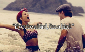 If you're a bird, I'm a bird.