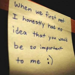 first met, important, love, quote, smile, text