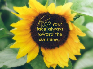 Be like a flower and turn your face to the sun.”― Kahlil Gibran