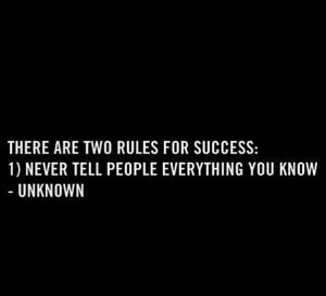 Rules for success