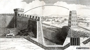 Drawing of catapult used during the Crusades