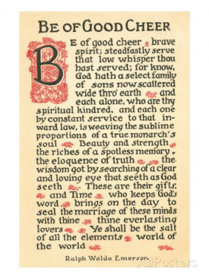 Be of Good Cheer, Emerson Quote Art Print