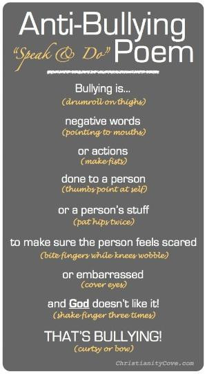 Anti-Bullying Poem- If kids know what bullying behavior IS they will ...