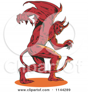 Sexy She Devil With Trident And Red Horns Isolated Vector
