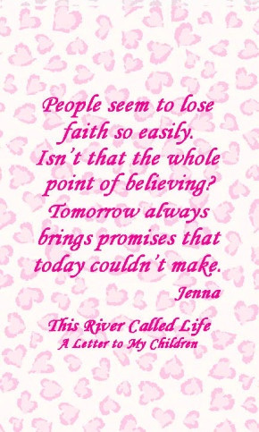 People lose faith ...