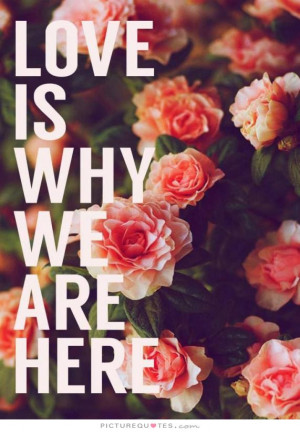 Love is why we are here Picture Quote #1
