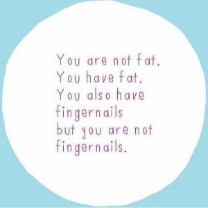 ... You have fat. You also have fingernails but you are not fingernails