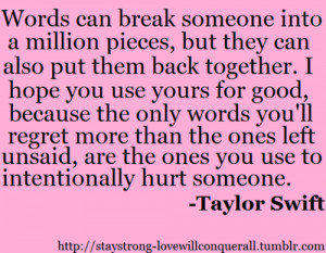 Tagged: Taylor Swift Stay Strong quotes inspirational words unsaid