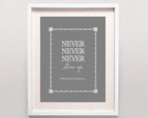 ... Print / Office Accessories / Hard Work Quote / Grey Office Decor