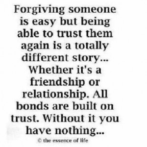 Trusting someone again is very hard