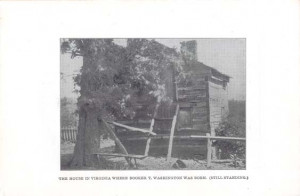 THEHOUSE IN VIRGINIA WHERE BOOKER T. WASHINGTON WAS BORN.