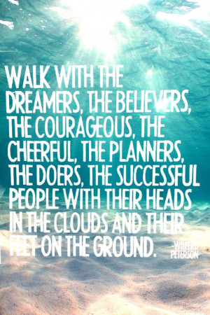 travel quote, walk with the dreamers