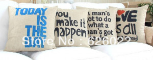Cotton-Linen-Pillow-Case-English-Quotes-Love-is-all-you-need-Hold ...