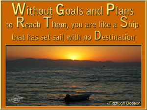 Without Goals and Plans to Reach Them,You are like a Ship that has set ...