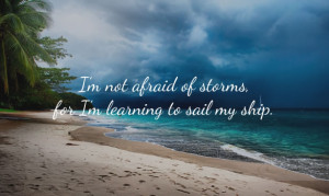 ... of storms, for I’m learning to sail my ship. ~ Louisa May Alcott