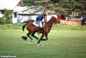 Prince Charles Uses Golf Club Playing Polo - pictures