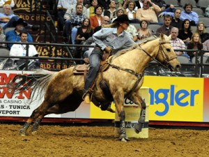 NFR 2012 Barrel Racer Sherry Cervi Falls in Round 6