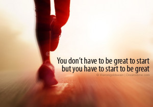 ... , but you have to start to be great. Download Athlete running photo