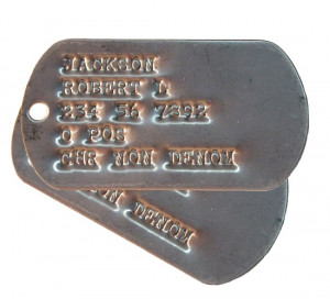 tag set includes 1 u s army military dog tag