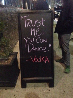 Witty Bar Sign of the Day: Trustworthy Vodka?