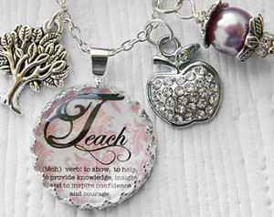 Gift for Teacher, Teacher Appreciation Necklace, Teacher Quote Jewelry ...
