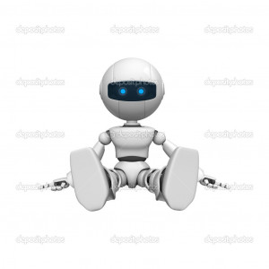 Funny Robot Funny robot sit - stock image