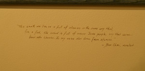 ... quotes and poetry beautifully handwritten on the walls by Terri