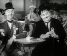 Stan Laurel (left) and Oliver Hardy (right) in their 1939 feature The ...