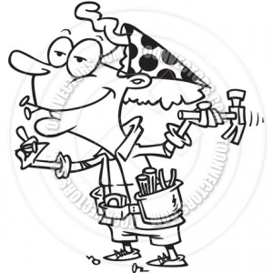 Holding Board Cartoon...