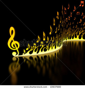 Flame Musical Notes Stock