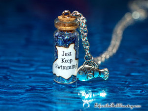Just Keep Swimming, Finding Nemo, Dory, Magical Bottle & Fish Charm ...