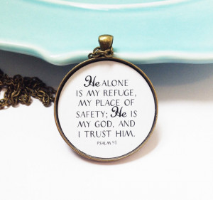 Psalm 91 Necklace, Christian Necklace, Bible Verse Necklace,Scripture ...