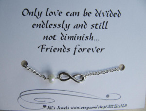 Frienship Infinity Charm Bracelet a Crystal and Friendship Quote ...