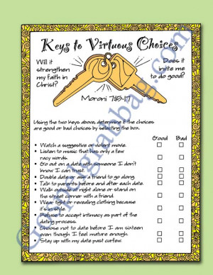 Chastity/Virtue, Values/Habits: LDS Lesson Activity – Painting ...