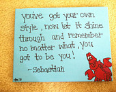 The Little Mermaid (Sebastian) Canvas Quote 11x14 (made to order)