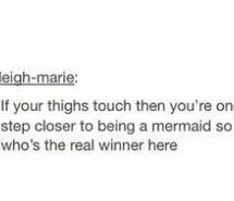 mermaid, quote, thigh gap, funny