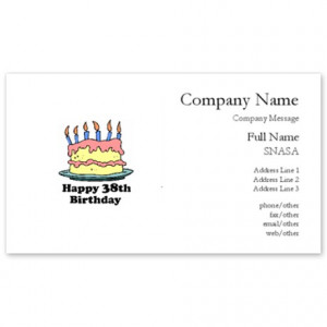 Happy 38th Birthday Business Cards
