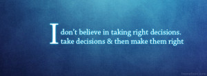 Decision Quotes Facebook Timeline Cover