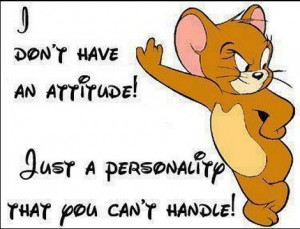 don't have an attitude just a.....