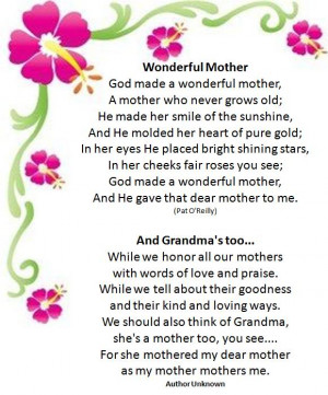 Christian Mother Day Poems Quotes