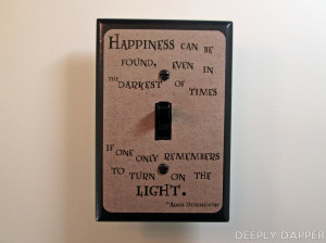 Light Switch Plate Dumbledore Quote Happiness Can Be Found Switchplate ...