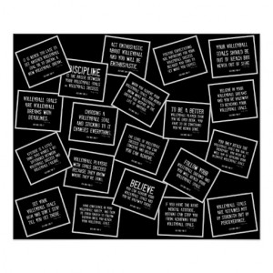 20 Volleyball Quotes in Black and White Print